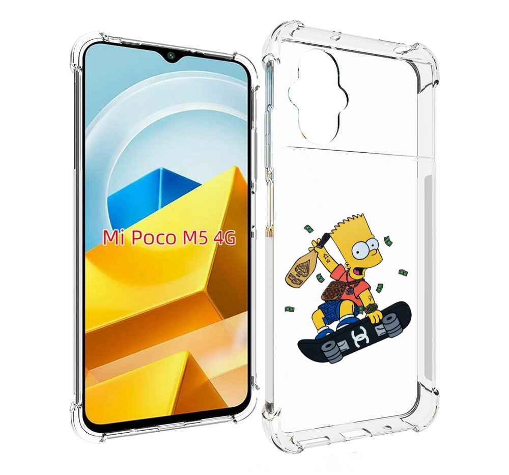 

Чехол Mypads Барт-Скейтер Детский Для Poco M5 Прот, Прозрачный, Tocco