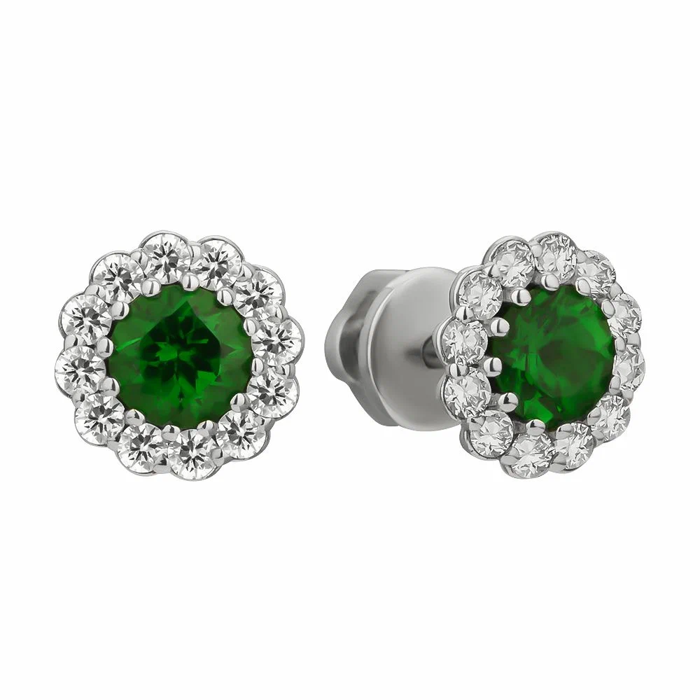 

Серьги пусеты из золота Constantine Filatov CF585-ST-W-100, бриллиант/цаворит, CF585-ST-W-100