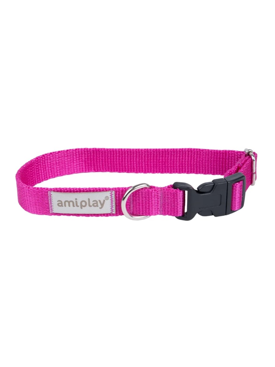 Ошейник для собак регулируемый AmiPlay Samba L 35-50/2,5 см, розовый