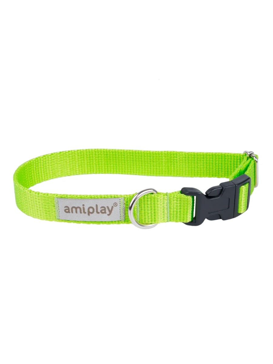 Ошейник для собак регулируемый AmiPlay Samba M, 24-40/2 см, зеленый