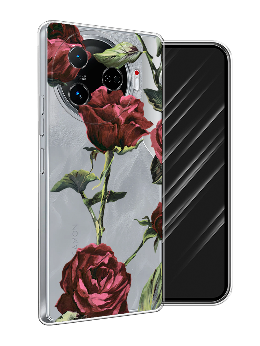 

Чехол Awog на Tecno Camon 30 Pro 5G "Бордовые розы фон", Бордовый, 305150-1