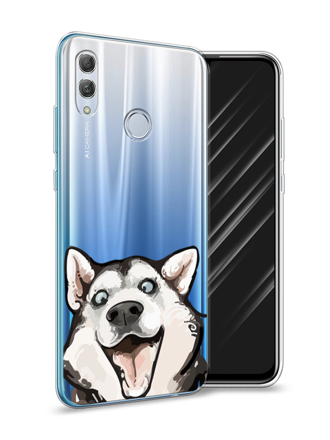 

Чехол Awog на Huawei P Smart 2019 "Радостный хаски", Белый;голубой;черный, 67250-1