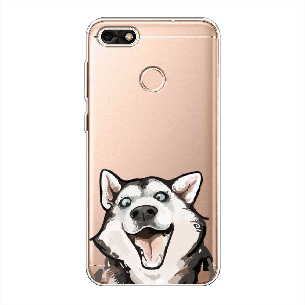 

Чехол Awog на Huawei Nova Lite (2017) "Радостный хаски", Белый;голубой;черный, 64750-1