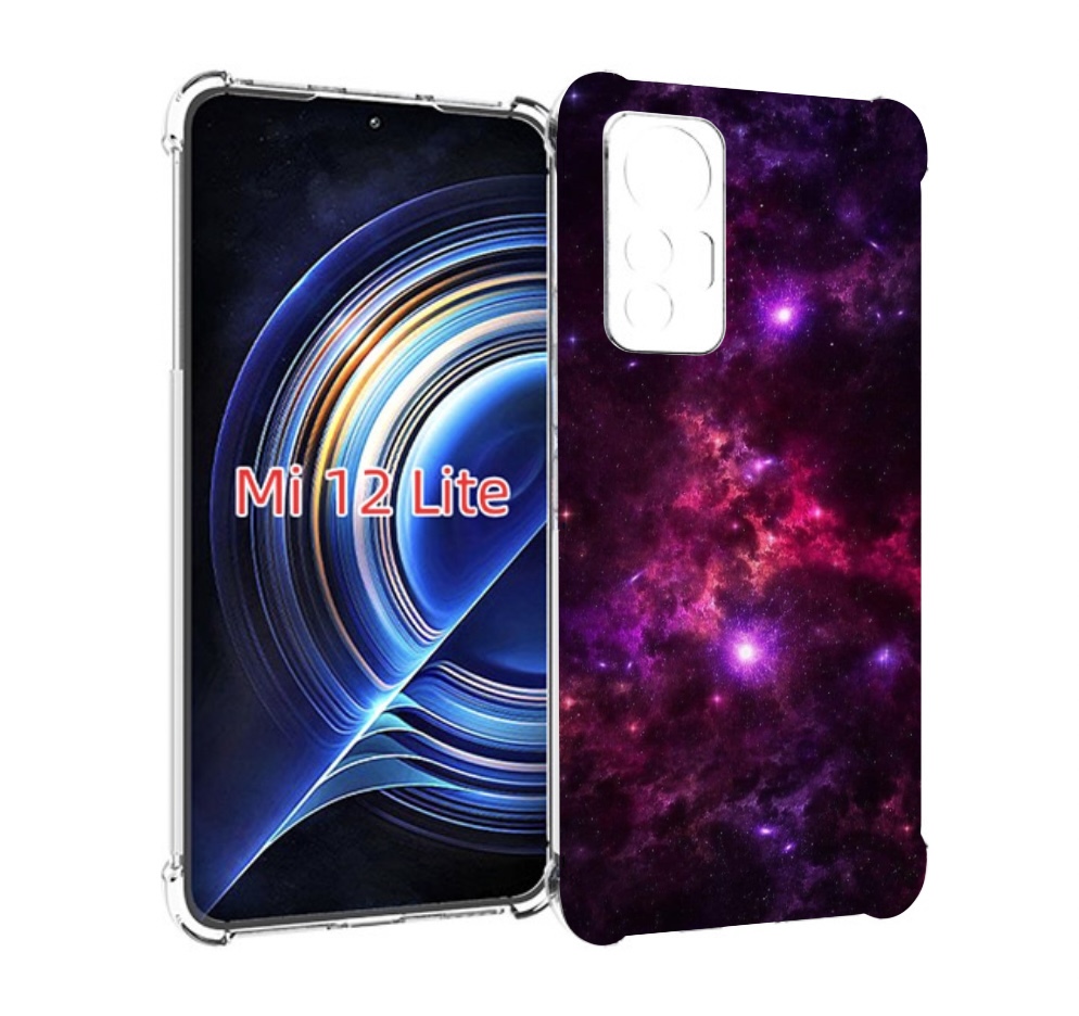 

Чехол MyPads фиолетовый-космос-с-облаками для Xiaomi 12 Lite, Прозрачный, Tocco