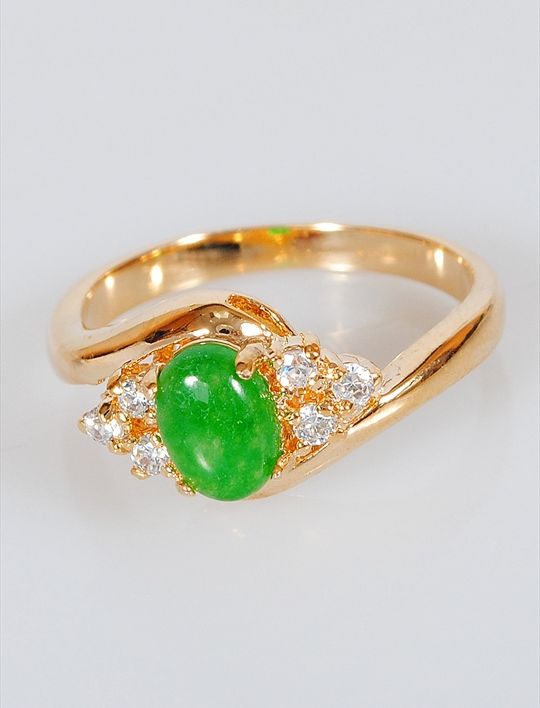 

Кольцо из бижутерного сплава р. 19 Lotus Jewelry 28R-40ch, хризопраз/циркон, 28R-40ch