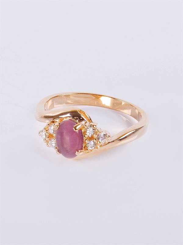 

Кольцо из бижутерного сплава р. 19 Lotus Jewelry 28R-40CA-violet, кошачий глаз/циркон, 28R-40CA-violet