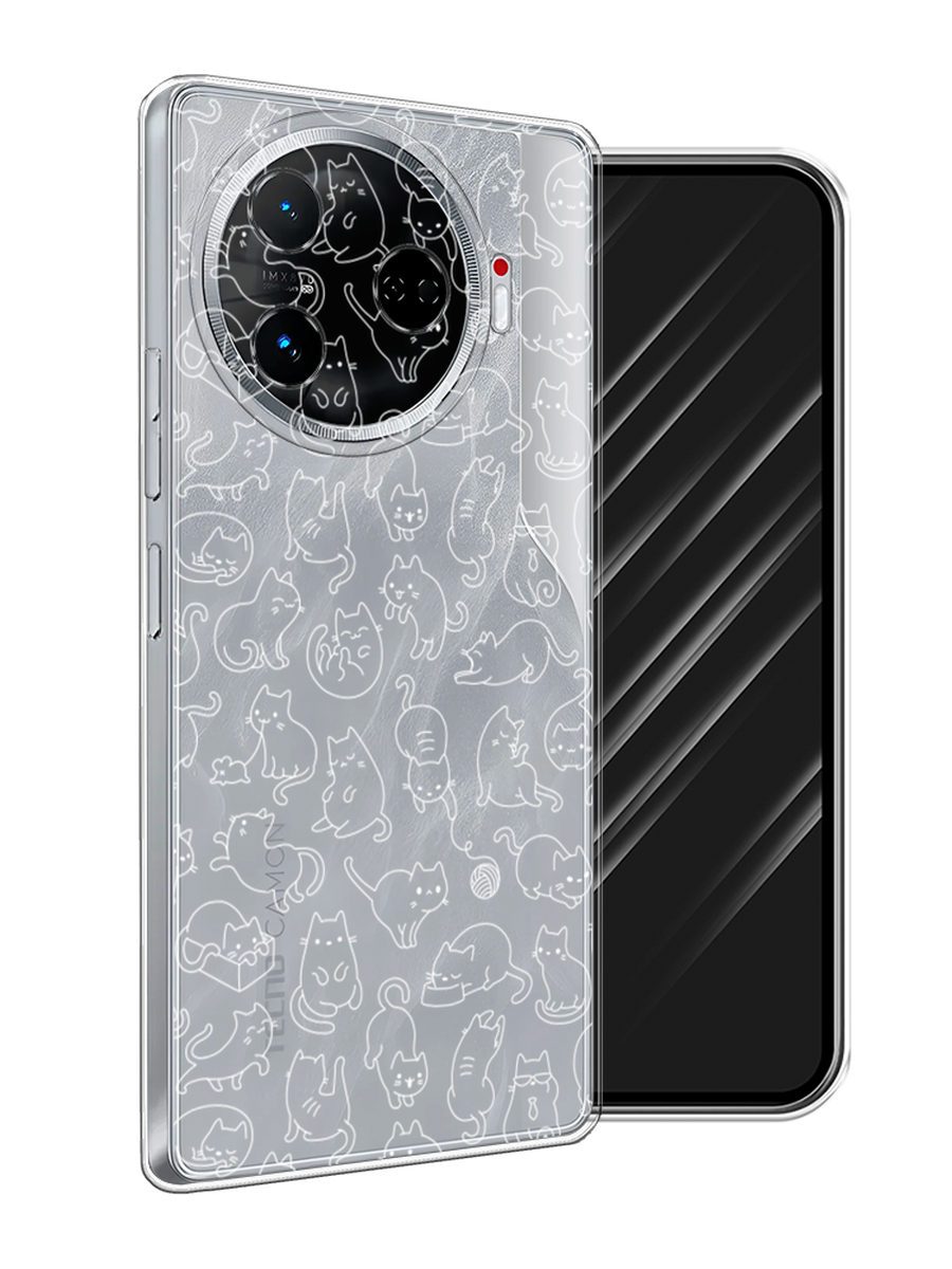 

Чехол Awog на Tecno Camon 30 Pro 5G "Шкодливые котики", Прозрачный;бежевый, 305150-1