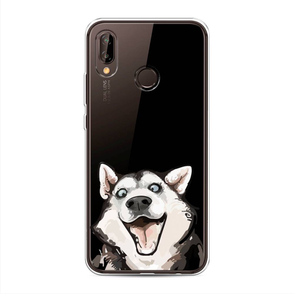 

Чехол Awog на Huawei Nova 3 "Радостный хаски", Белый;голубой;черный, 66150-1
