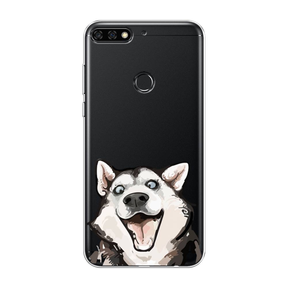 

Чехол Awog на Huawei Nova 2 Lite "Радостный хаски", Белый;голубой;черный, 64650-1