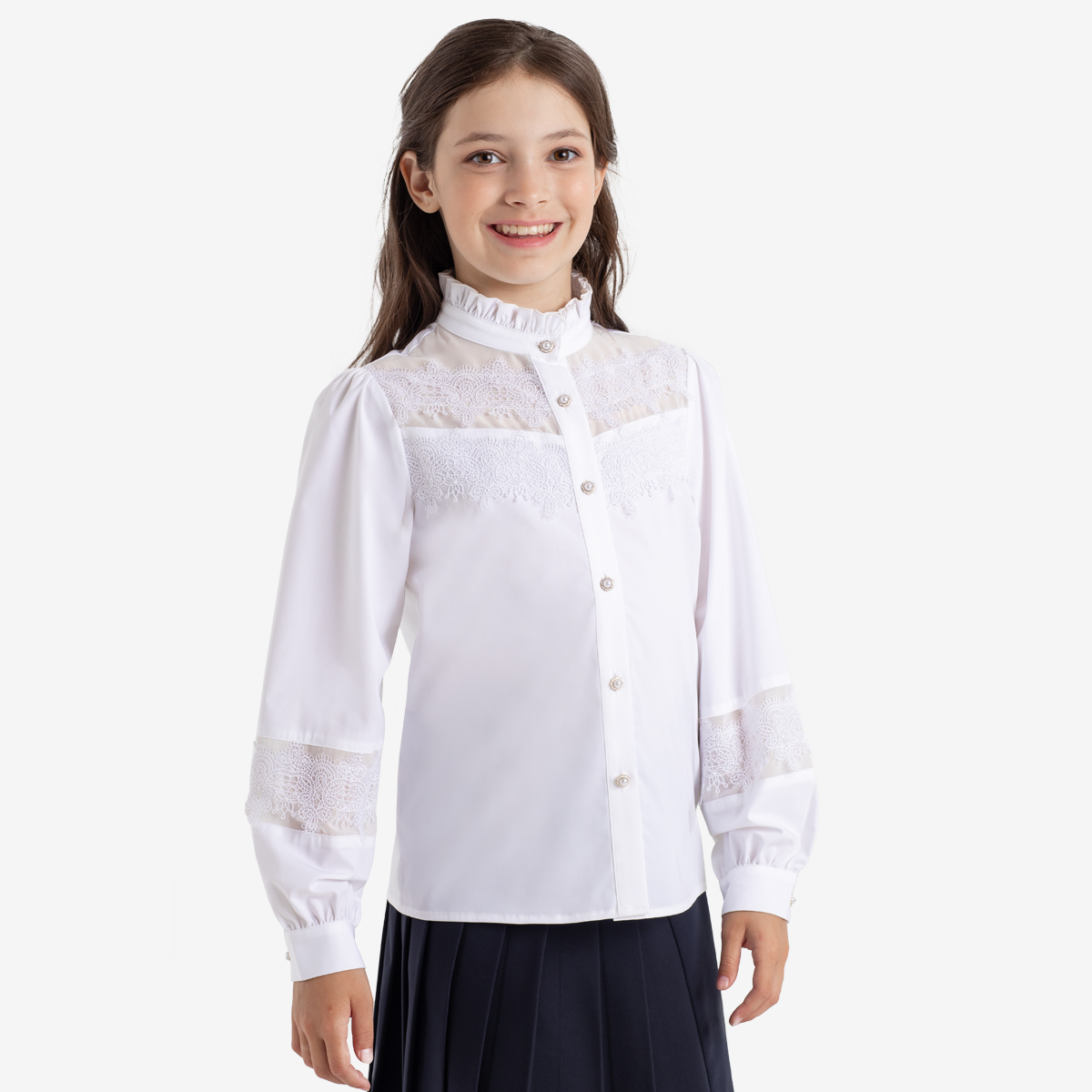 Блузка детская Kapika KJGCB06, белый, 146