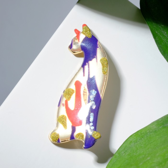 

Брошь "Кошка" египетская, цветная в золоте