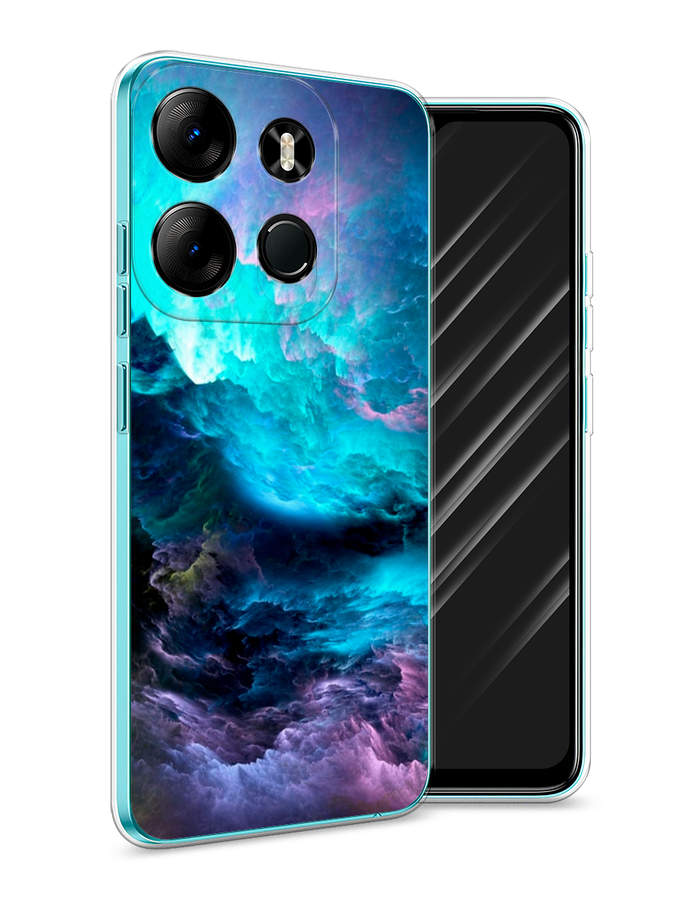 

Чехол Awog на Tecno Pop 7 Pro "Бирюзовое небо", Бирюзовый;фиолетовый;черный, 303450-1