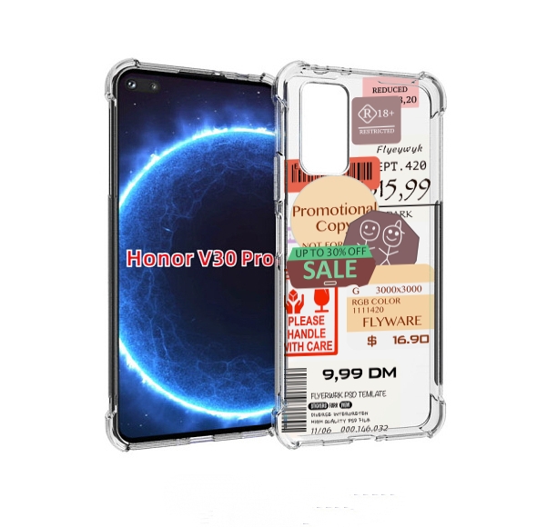 

Чехол бампер MyPads скидочные-купоны-принт для Honor V30, Прозрачный, Tocco