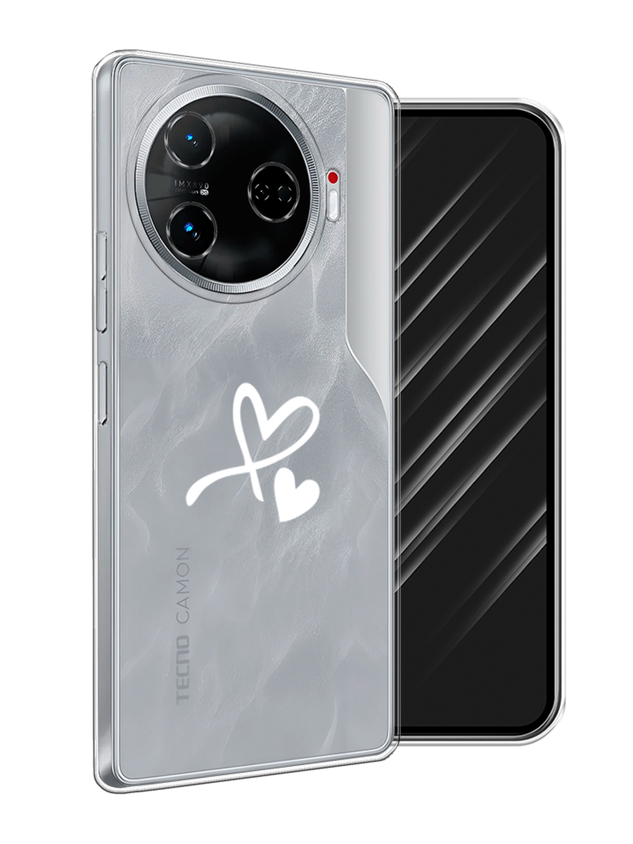 

Чехол Awog на Tecno Camon 30 Pro 5G "Сердечко минимализм", Белый, 305150-1