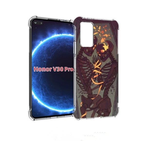 

Чехол бампер MyPads скелеты в гробу для Honor V30 Pro, Прозрачный, Tocco