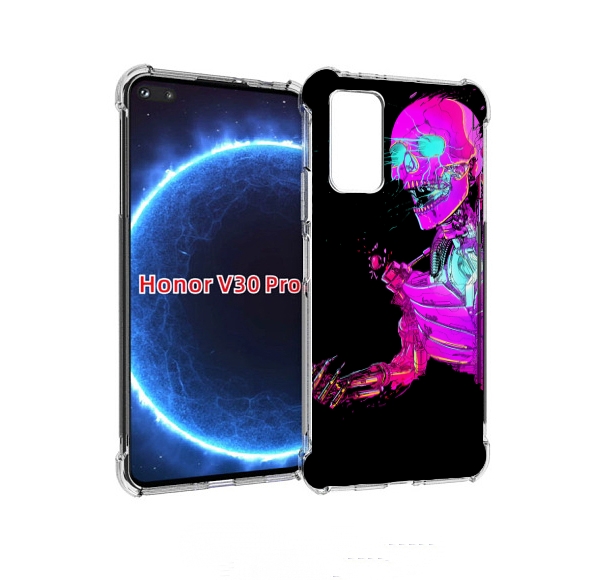 

Чехол бампер MyPads скелет-робот-фиолетовый для Honor V30, Прозрачный, Tocco