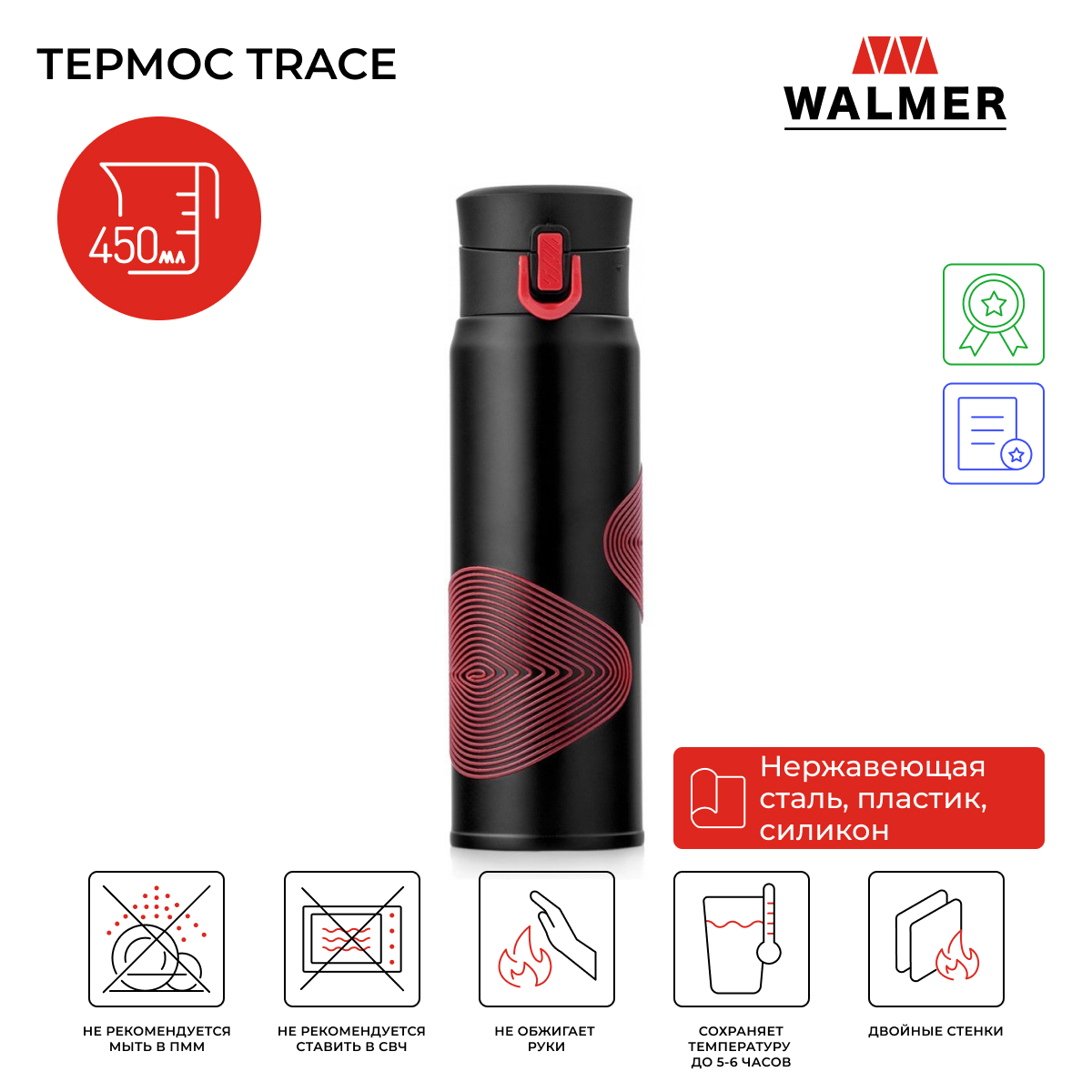 Термос Walmer Trace черный 045лW24208371 2499₽