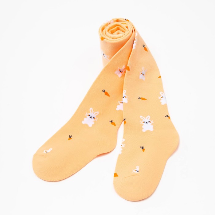 

Колготки детские «Зайчики», цвет персиковый, рост 104-110, Зайчики