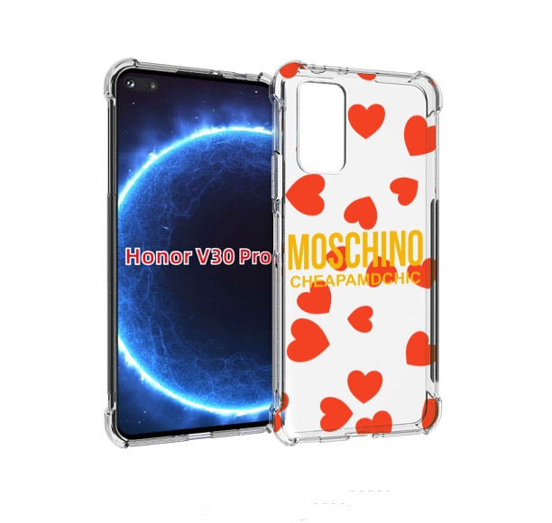 

Чехол бампер MyPads сердца-москино для Honor V30 Pro, Прозрачный, Tocco