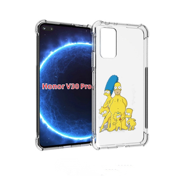 

Чехол бампер MyPads семья-симпсонов для Honor V30 Pro, Прозрачный, Tocco