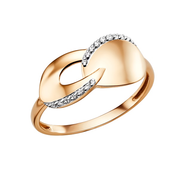 

Кольцо из золота р.  DINASTIA 014691-1102, фианит, 014691-1102