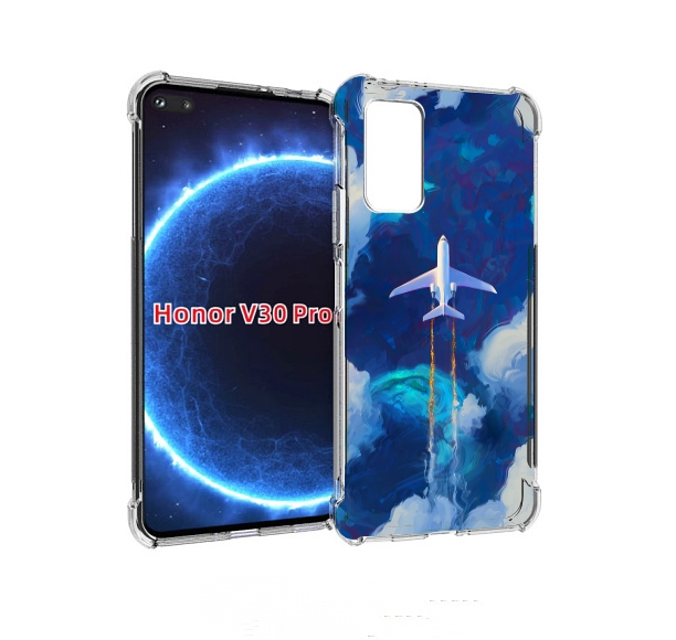 

Чехол бампер MyPads самолет-в-небе-рисунок для Honor V30, Прозрачный, Tocco