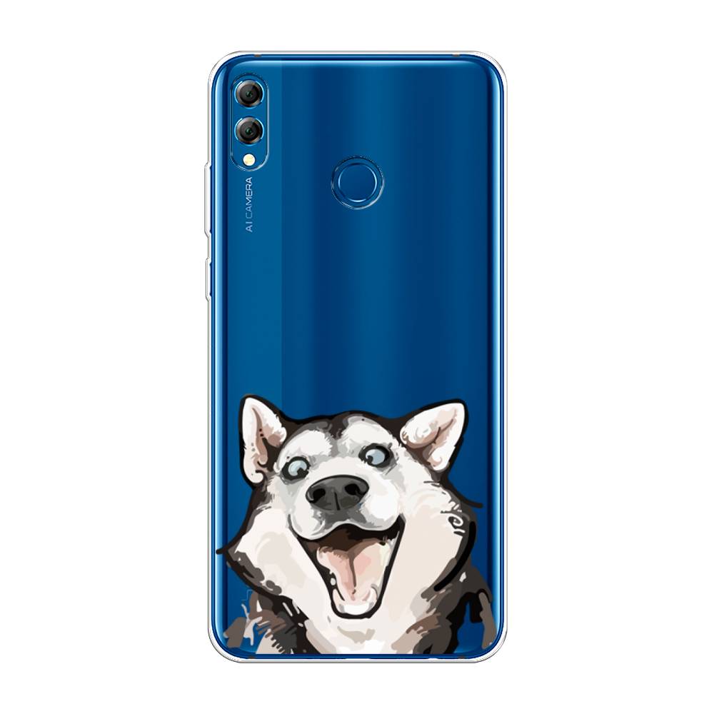 

Чехол Awog на Honor 8X Max "Радостный хаски", Белый;голубой;черный, 66550-1