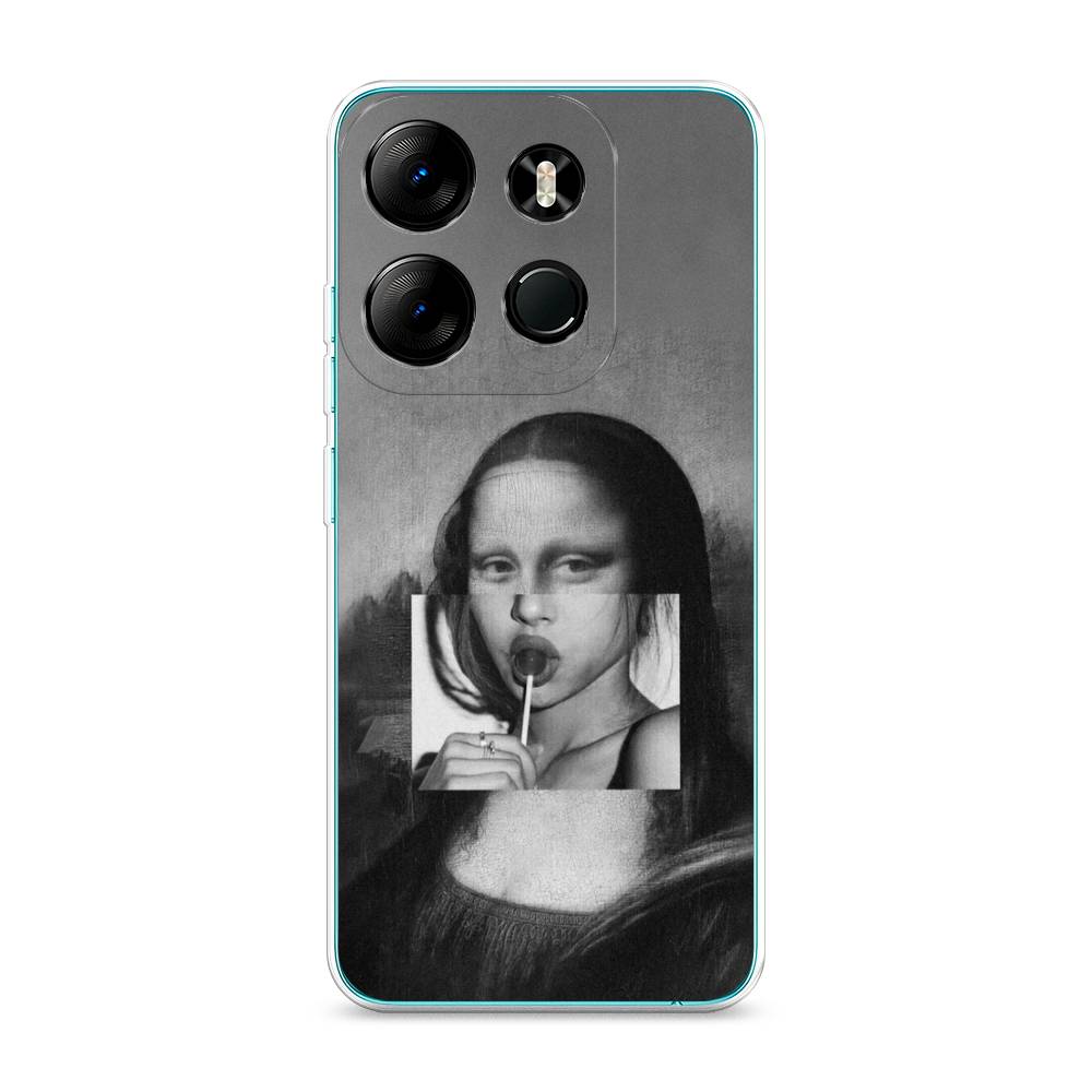 

Чехол Awog на Tecno Pop 7 Pro "Mona Lisa sucking lollipop", Серый, 303450-9