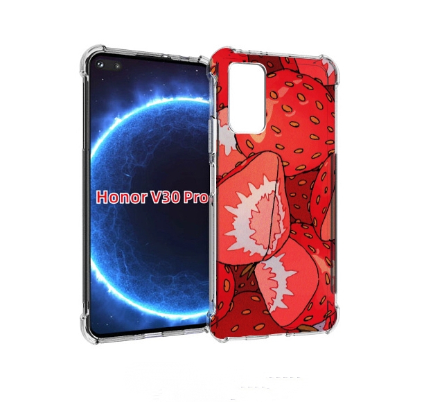 

Чехол бампер MyPads рисованная-клубника для Honor V30 Pro, Прозрачный, Tocco
