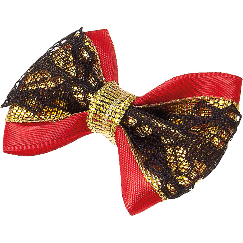 

Заколка для домашнего питомца ZooOne "Ностальжи", 4x3 см, красный/черный (2 штуки)