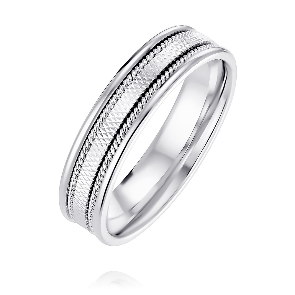 

Кольцо обручальное из белого золота р.  ADAMAS 1254557/01-А512Д-01, 1254557/01-А512Д-01