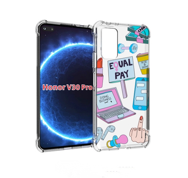 

Чехол бампер MyPads разные-штучки для Honor V30 Pro, Прозрачный, Tocco