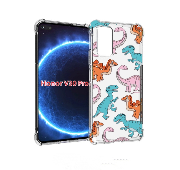 

Чехол бампер MyPads разные-динозаврики для Honor V30 Pro, Прозрачный, Tocco