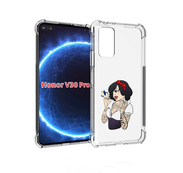 

Чехол бампер MyPads принцесса-тату женский для Honor V30, Прозрачный, Tocco