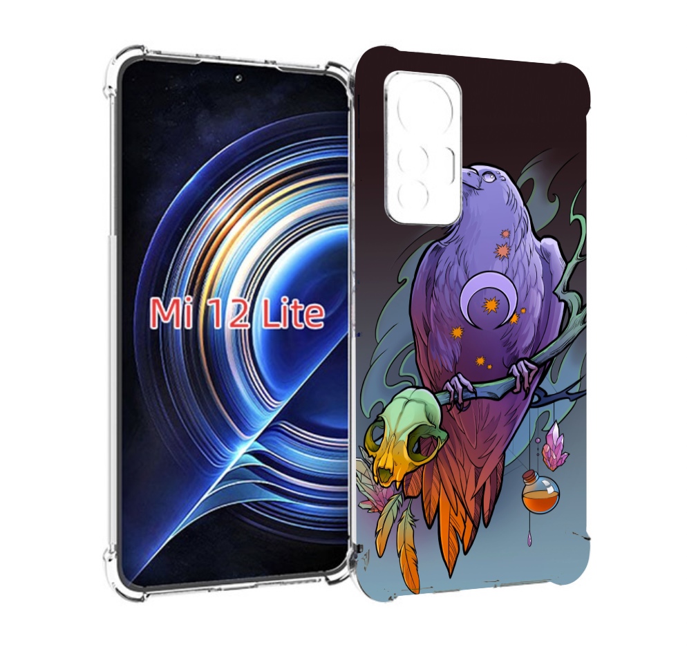 

Чехол MyPads фиолетовый ворон на ветке для Xiaomi 12 Lite, Прозрачный, Tocco