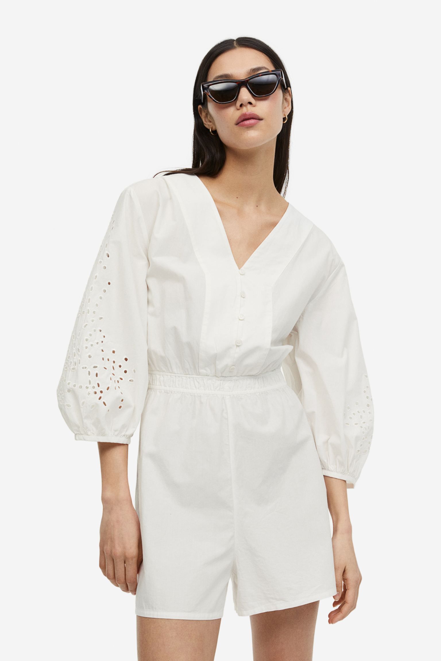 

Комбинезон женский H&M 115779600 белый XXL, 115779600