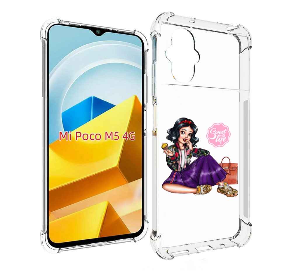

Чехол Mypads Сладкая-Жизнь Женский Для Poco M5 Про, Прозрачный, Tocco
