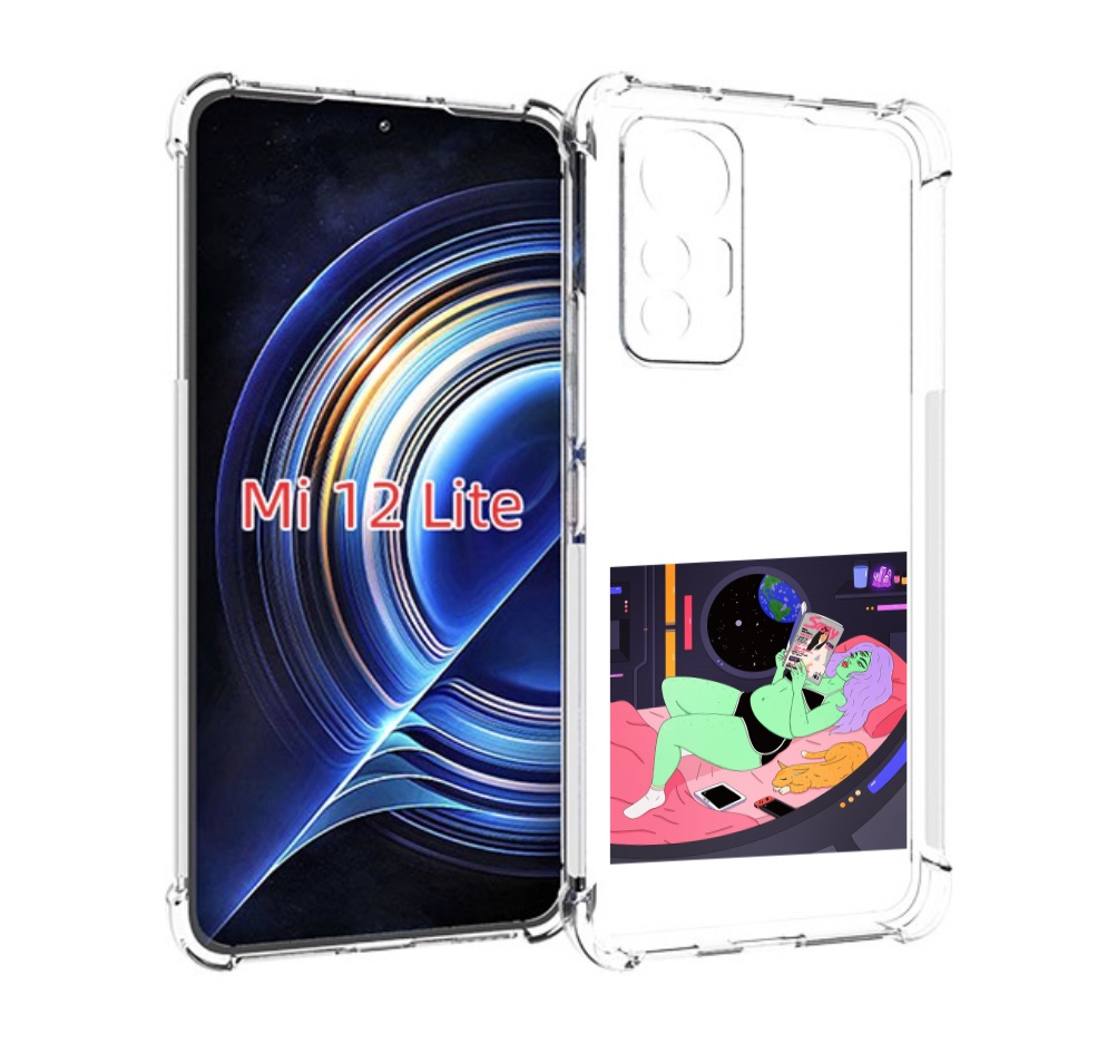 

Чехол MyPads трехглазая девушка зеленая для Xiaomi 12 Lite, Прозрачный, Tocco