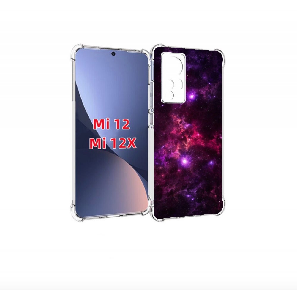 

Чехол бампер MyPads фиолетовый-космос-с-облаками для Xiaomi 12., Прозрачный, Tocco