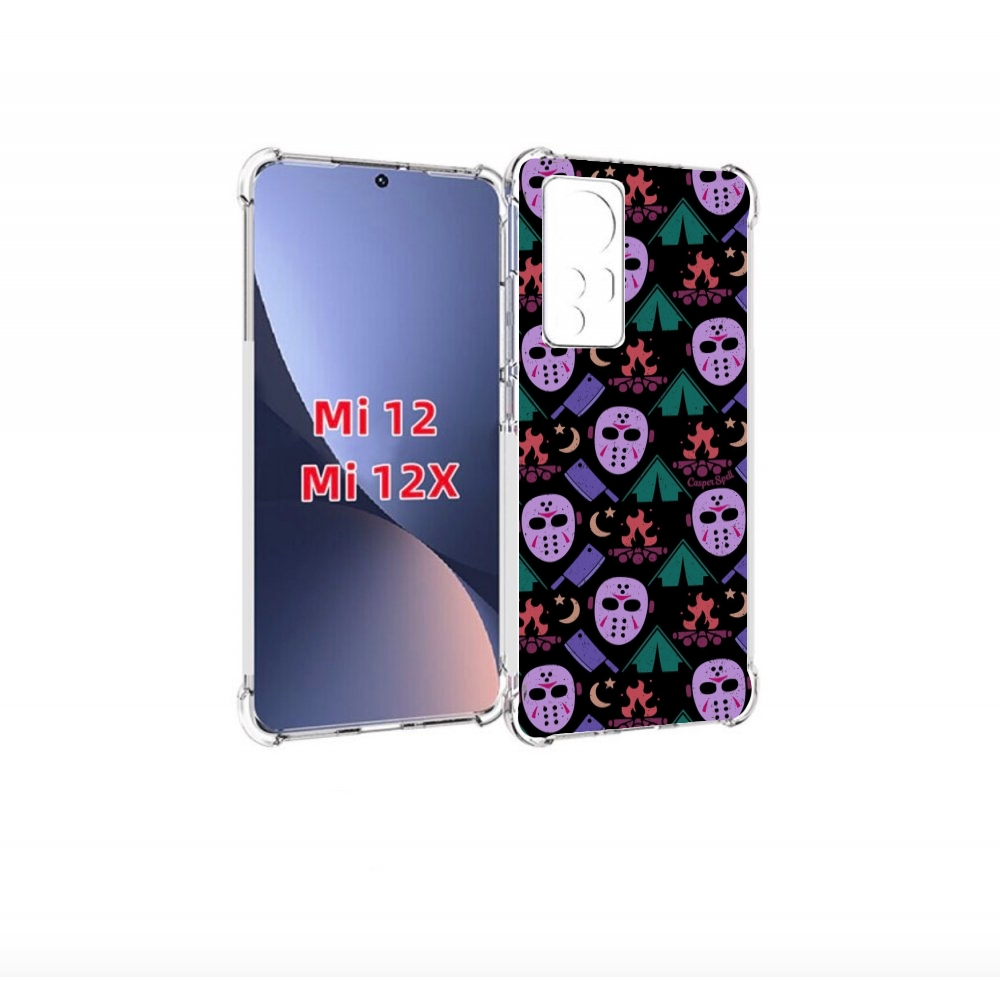 

Чехол бампер MyPads фиолетовые маски для Xiaomi 12., Прозрачный, Tocco