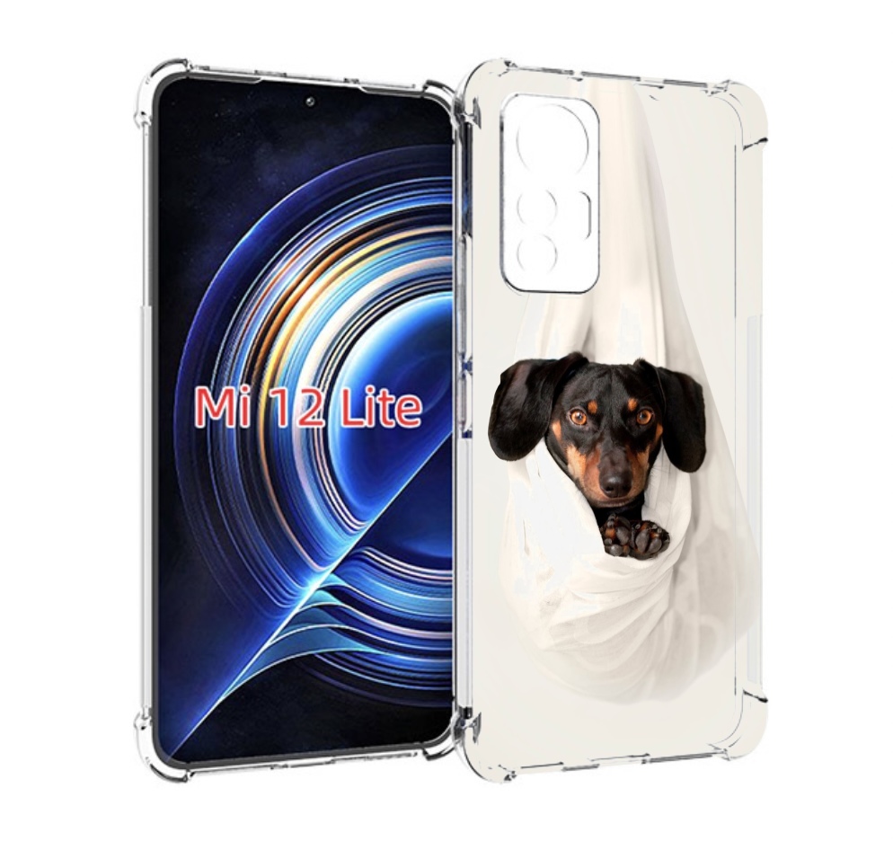 

Чехол MyPads такса собака для Xiaomi 12 Lite, Прозрачный, Tocco