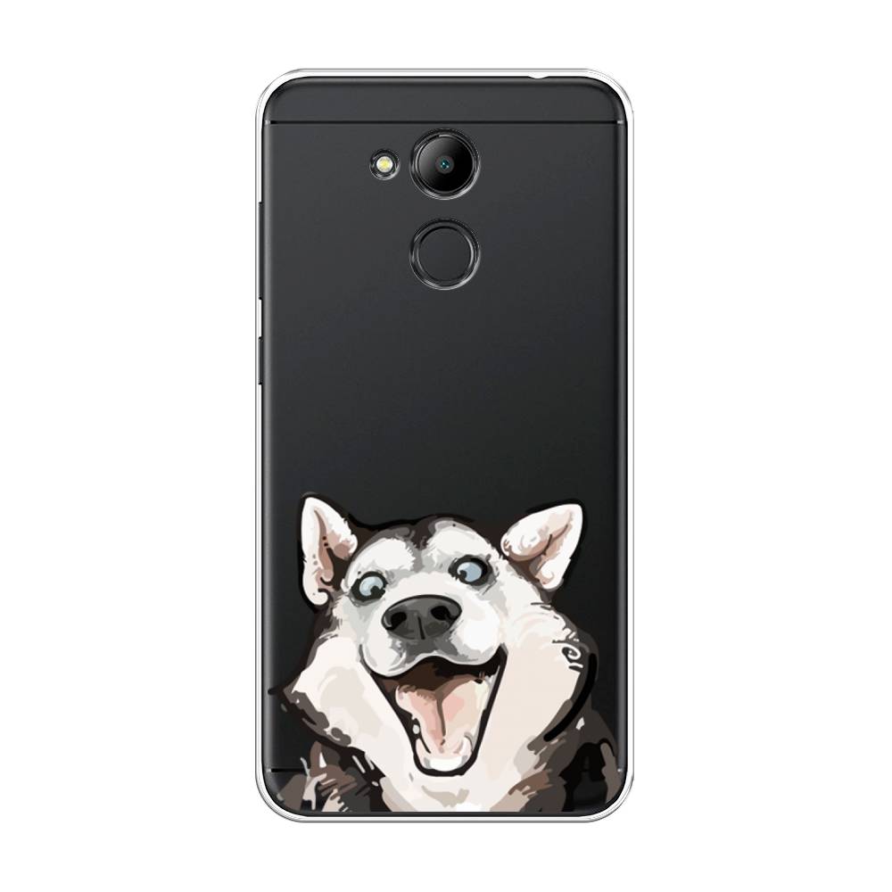 

Чехол Awog на Honor 6C Pro "Радостный хаски", Белый;голубой;черный, 63850-1