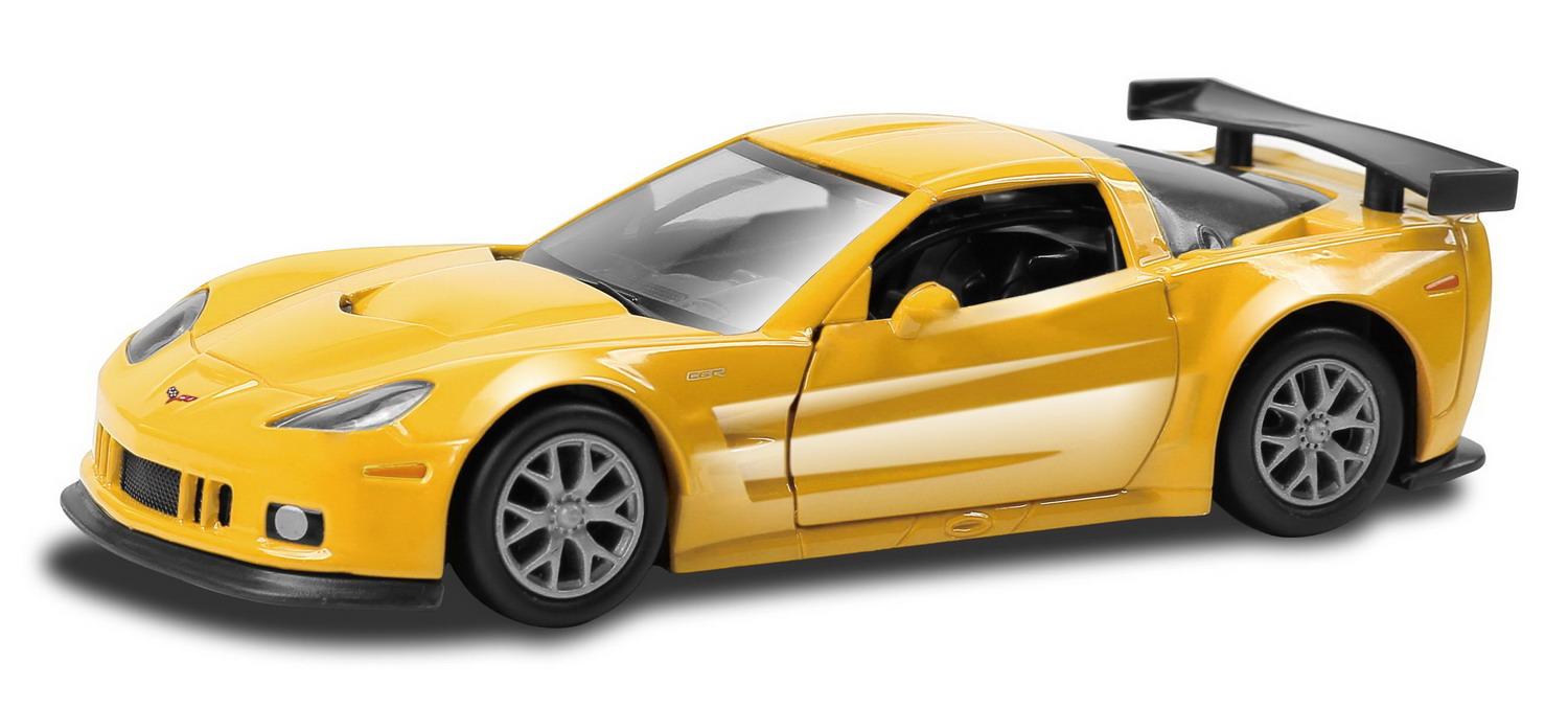 Машина металлическая RMZ City 1:32 Chevrolet Corvette C6-R, желтый цвет, двери открываются hot1 36 scale wheel city orv vehicle land defender rovers metal model pull back diecast car alloy toys collection for boys gifts