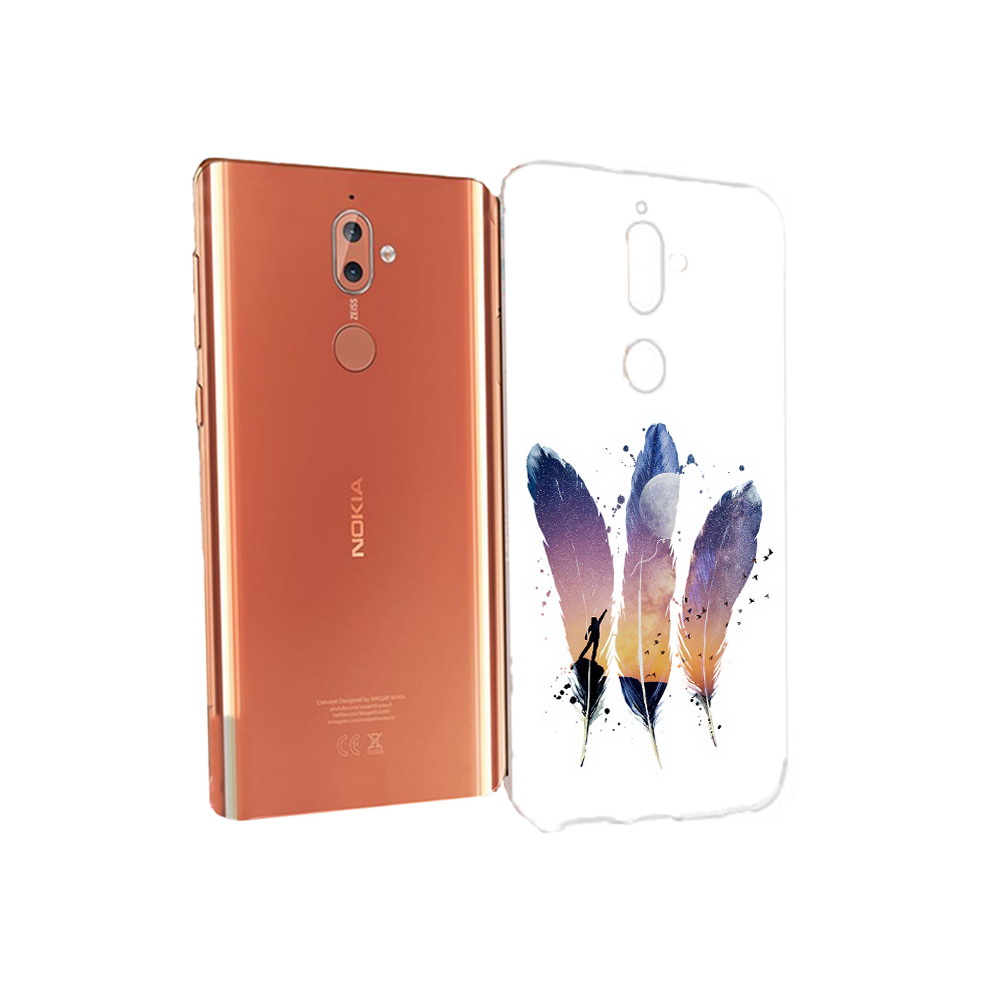 

Чехол MyPads Tocco для Nokia 9 небесные перья (PT126479.94.519), Прозрачный, Tocco