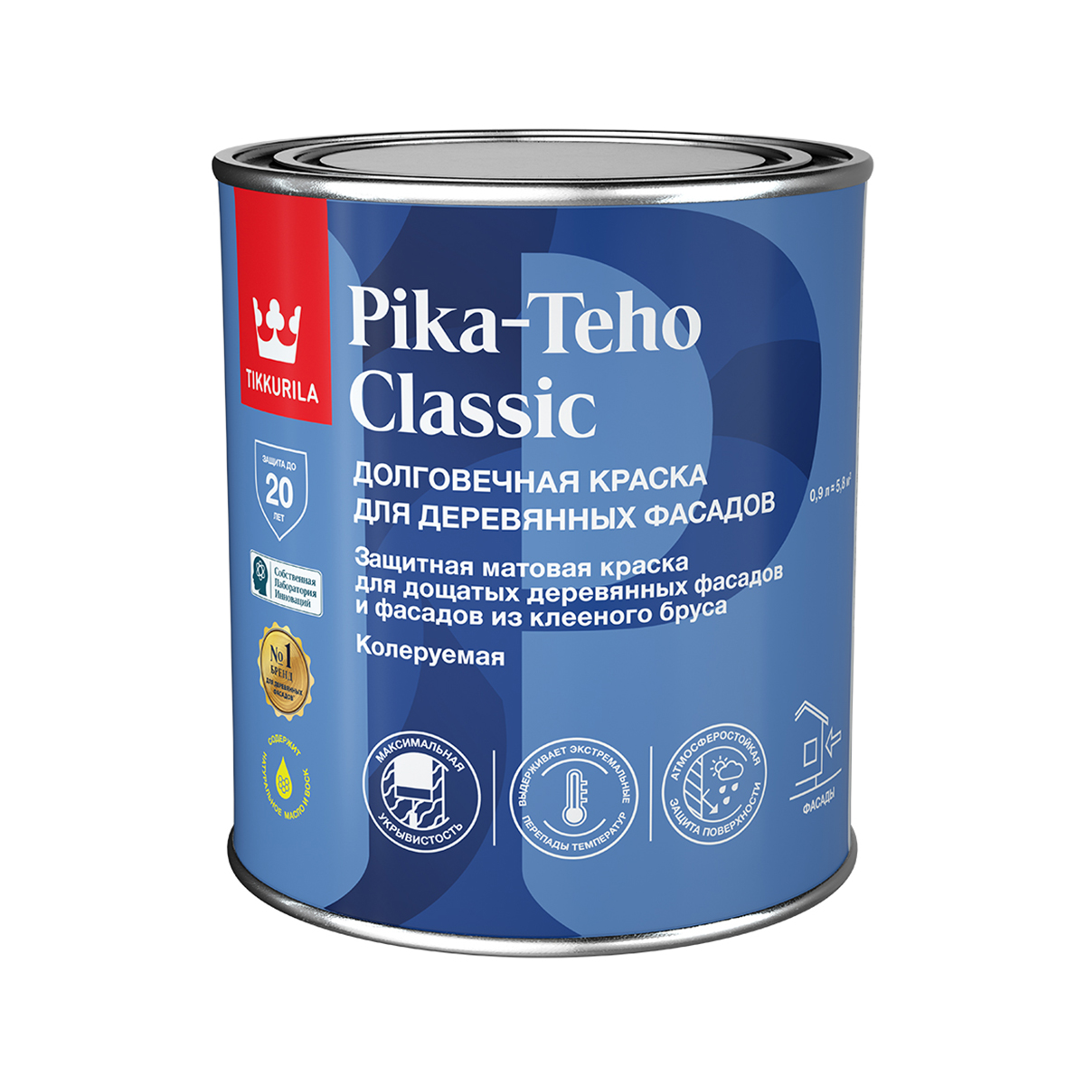 Краска для деревянных фасадов Tikkurila Pika-Teho Classic матовая база А белая 09 л 3322₽