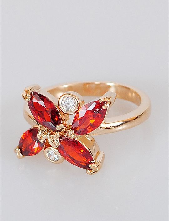 

Кольцо из бижутерного сплава р. 19 Lotus Jewelry 3032R-05gn, гранат/циркон, 3032R-05gn