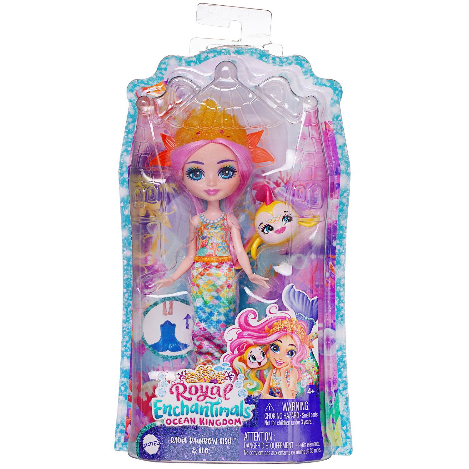 Кукла Mattel Enchantimals Рыбка с питомцем мяч прыгун с рожками enchantimals 55см в ассортименте