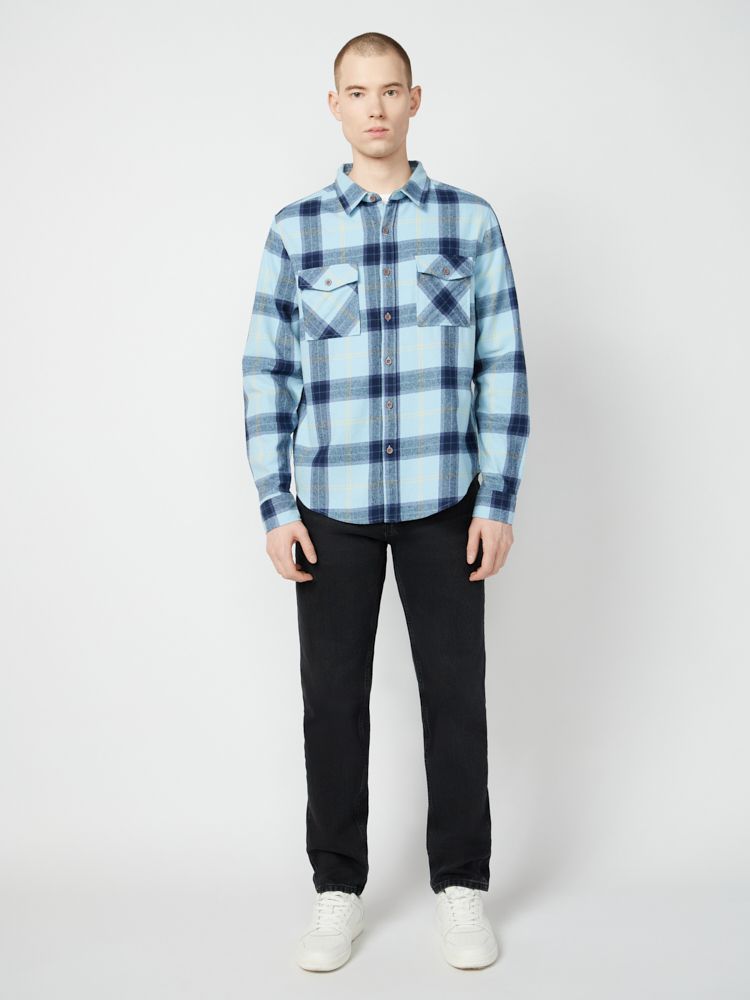 

Рубашка мужская Lee cooper MT2G122581BSLC1 голубая 2XL, Голубой, MT2G122581BSLC1
