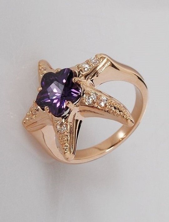 

Кольцо из бижутерного сплава р. 19 Lotus Jewelry 3031R-01am, аметист, 3031R-01am
