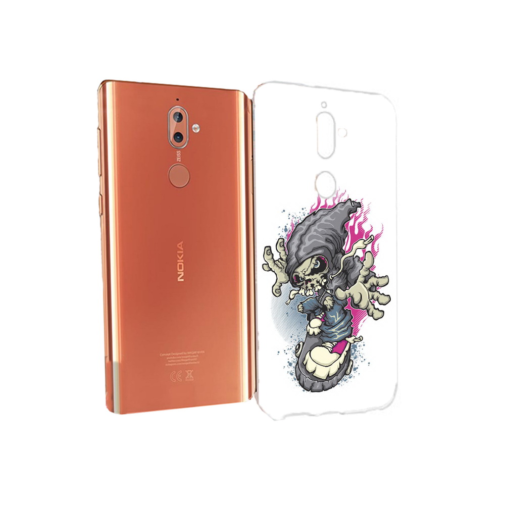 фото Чехол mypads tocco для nokia 9 нарисованный скелет на скейт борде (pt126479.94.512)